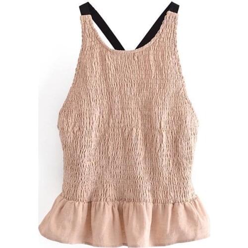 DOUJILI 2021 Sleeveless Backless Tops For Women New Style Frenulum Summer High Quality Camisole