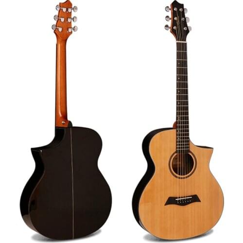 Full solid wood 38 inch classic guitar with radian corner solid white spruce wood top and solid rosewood classical guitar