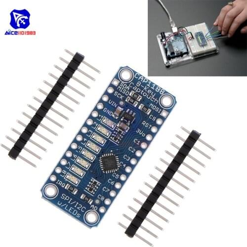CAP1188 8 Key Capacitive Touch Sensor Breakout Module SPI I2C Captouch LED for Arduino