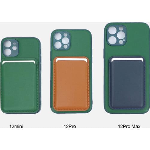 Customized Smooth PU Leather Magsafe Case for Iphone 11 11 Pro Max 12 Pro Max with Back Magnetic Card Holder Mag Safe Adsorption