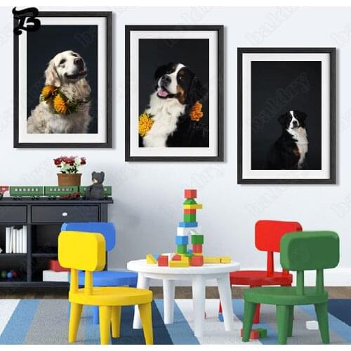 Canvas Painting Wall Art Animals Landscape Oil Painting Cute Pet Dogs Modern Canvas Posters and Prints for Bedroom Home Decor
