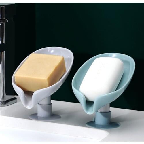 Leaf Shape Soap Box Drain Soap Holder Box Bathroom Shower Soap Holder sponge Storage Plate Bathroom Supplies Tray Bathroom Gadge