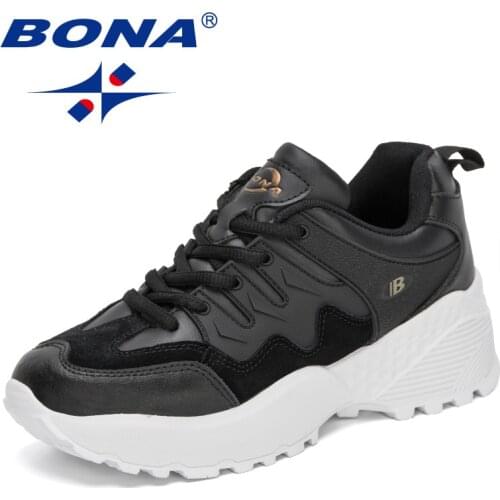BONA 2021 New Designers Popular Sneakers Fashion Casual Shoes Woman Comfortable Breathable Leisure Shoes Female Platform Shoes