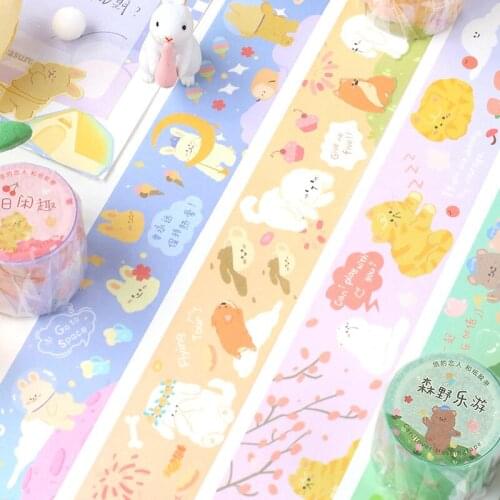 3Mx30mm Kawaii Cute animal Washi Masking Tape Decorative Tape Scrapbook Crafts DIY Sticker Label School Stationery