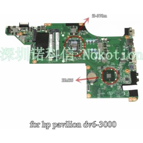 NOKOTION 637212-001 laptop Main Board For HP DV6 DV6-3000 Motherboard System Board DALX6HMB6C0 i3-370m CPU DDR3 full test