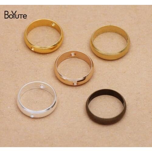 BoYuTe (100 Pieces/Lot) 8-10-12MM Metal Brass Tube Ring Connector Diy Handmade Jewelry Accessories