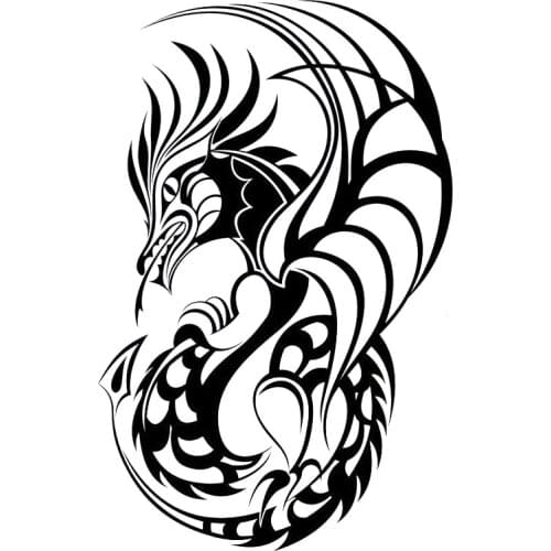 Dragon Myth Animal Decals High Quality Car Decoration Personality Pvc Car Window Waterproof Sticker Black/white, 30cm*18cm