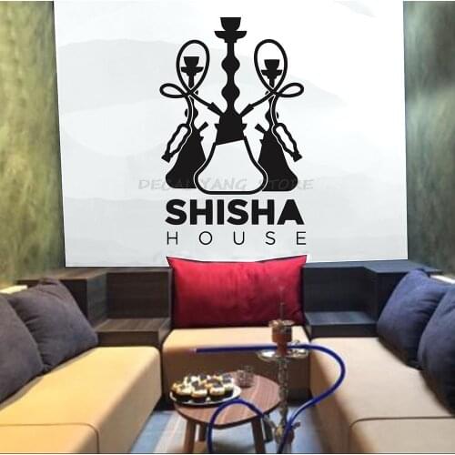 Shisha House Wall Stickers Quote Art Wall Decals House Decor Bedroom Hookah Bar Decorative Self Adhesive Pattern Removable 1445