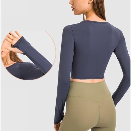 New Product For Autumn And Winter Women Fitness Long Sleeve T-shirt Slim Stretch Sports Top Yoga Shirt Training Gym Clothing Run