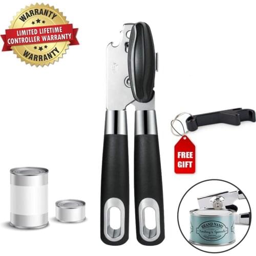 LMETJMA Professional Can Openers Stainless Steel Tin Can Openers Manual Tin Jar Bottle Cans Opener With Bear Opener KC0251