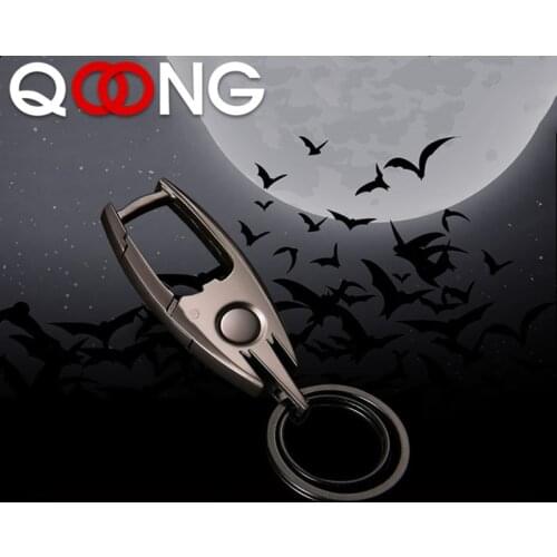 QOONG Custom Lettering Keychain LED Lights Lamp Beer Opener Bottle Engrave Name Customized Logo Key Chain Ring Men Car SMT01