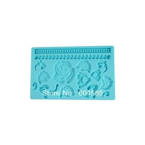 Rose / Heart / Leaves / Beads cake borders - Silicone Cake Decorating Icing Moulds Ideal for decorative border Cakes DIY tool