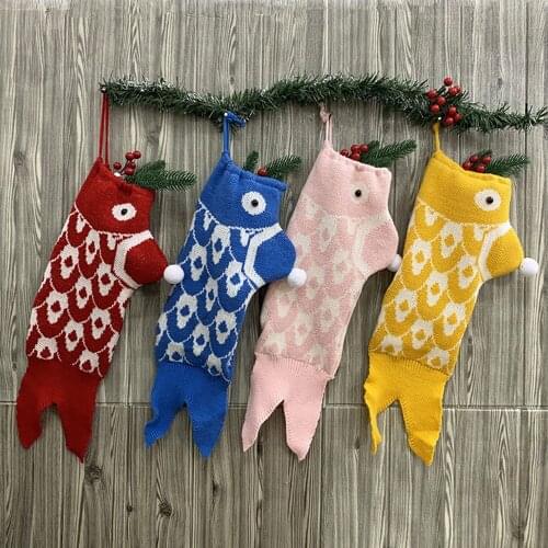 Christmas Ornaments Christmas Tree Classic Stockings Cute Creative Childrens Candy Gift Packaging Bag Novelty Carp Pendant Part