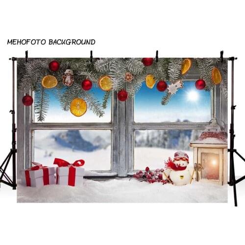 Christmas Background Fireplace Tree Winter Snow Window Backdrop Interior Baby Birthday Photography Background For Photo Studio