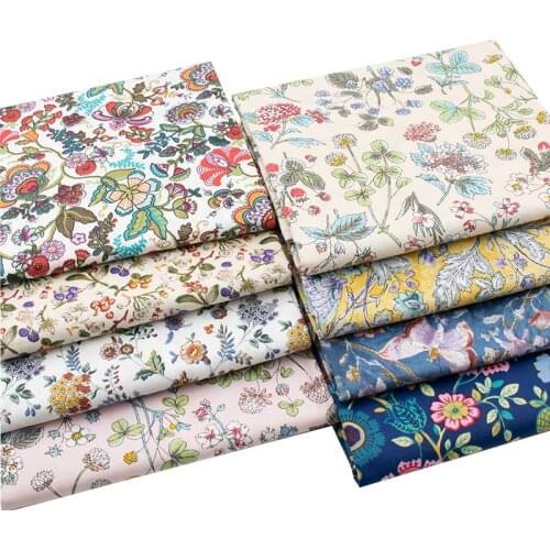 Plant Flowers Design Twill Cotton Fabric for Dress Sewing,Bed Sheet Blankets Pillows Curtain Clothes DIY Cloth,Fabrics By Meter