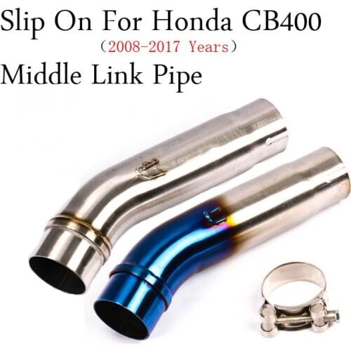 Slip on For Honda CB400 Motorcycle Exhaust Modified Stainless Steel Connection Middle Link Pipe Without Muffler 2008 -2017 Years