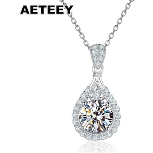 Super flash drop shape 3ct moissanite pendant pt950 platinum plating Party Wedding Necklace For Women Fine Jewelry Gift JE-19