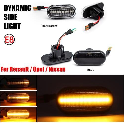 Turn Signal Side Marker Lamp Streamer Strip Car Light For Nissan OPEL Dacia Duster Renault Megane 1 Clio1 2 KANGOO ESPACE Smart