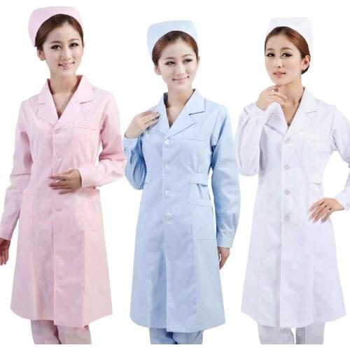 Nurse Uniform Women Clothing Summer Hospital Doctor Clothes Pharmacy Lab Coat Work Wear White Coats Cotton Nursing Scrubs Gown