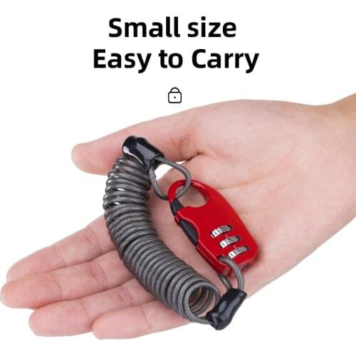 ROCKBROS Helmet Bike Lock Light Elastic Stretch 45G Ultralight Flexible PVC 90cm Antivol Moto Password Lock Bicycle Accessories