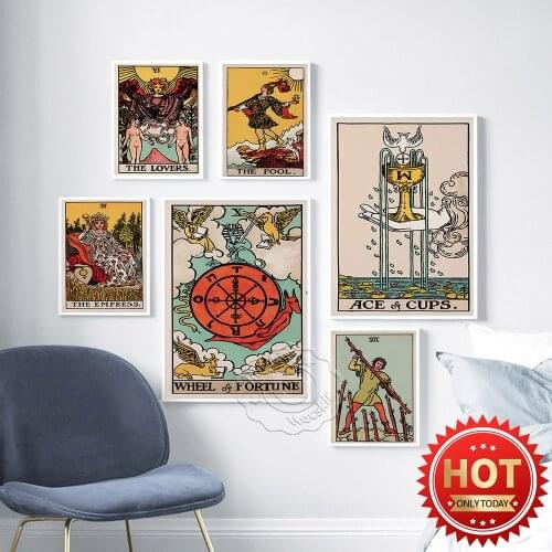 The Grand Alcana Tarot Vintage Art Poster, Traditional Astrology Wall Stickers, Occultism Enthusiast Canvas Painting Home Decor