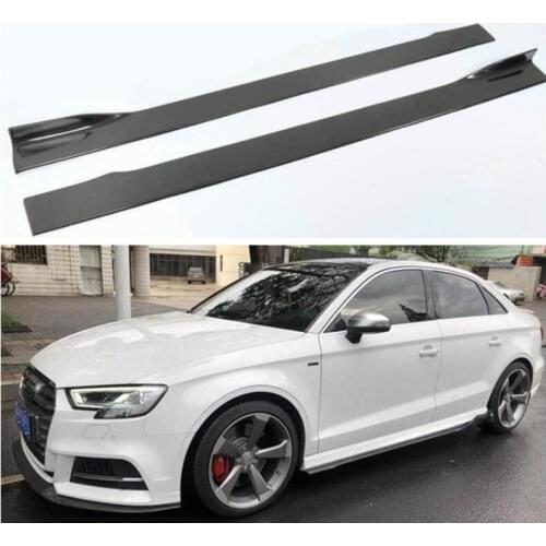 High Quality REAL CARBON FIBER SIDE BODY SKIRTS KIT LIP COVER FOR Audi SLINE A3 S3 RS3 2014 2015 2016 2017 2018 2019 2020 2021