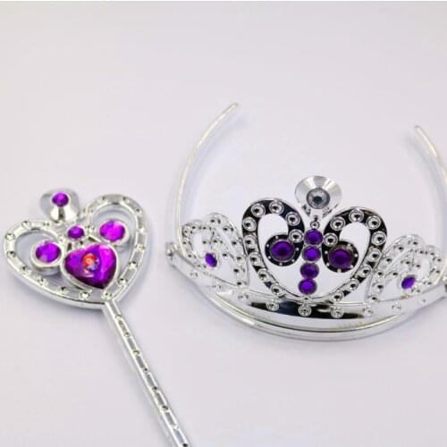 1set Girls Toddler Gift Princess So fia The First Match With Purple Dress Tiara Crown Magic Wand Jewelry Set Toy For Kids Child