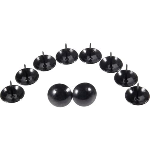 10Pcs 25mm Black Upholstery Furniture Nail Jewelry Wood Box Sofa Decorative Tack Stud Pushpin Doornail Furniture Hardware Decor