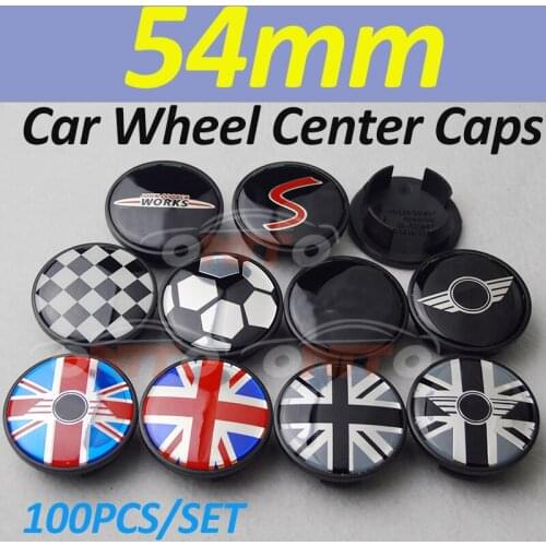 100pcs 54mm 5.4cm Car Logo Badge Emblem Rims Wheel Center Hub Center Caps for Mini R50 R52 R55 R56 R57 R58 R59 R60 R61 F55 F56