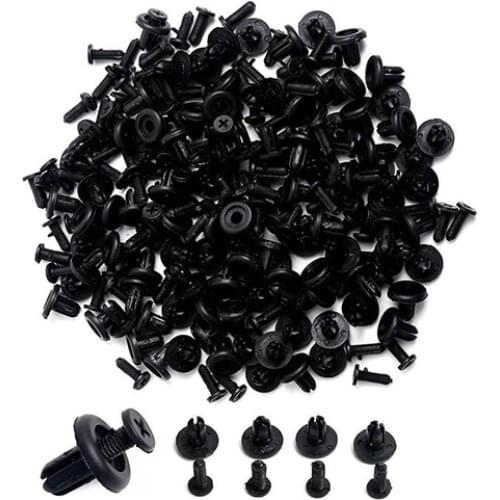 100Pcs Car Auto Plastic Hollow Rivets Hole Fastener Fender Bumper Push Pin Clip