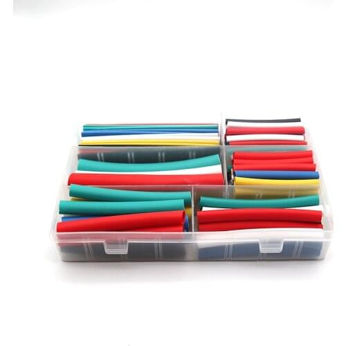 102pcs 3:1 PE heat shrink tubing with glue Assortment Adhesive Electrical Wire Cable Wrap Electric Insulation Kit