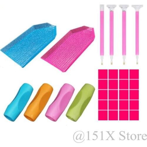 30Pcs Diamond Embroidery Accessories Diamond Painting Tool Kit With Clay Wax And Point drill pen And Large Glitter Tray