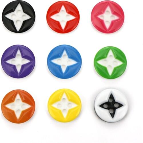 Laser Four-Petal Flower Resin Colored Shirt Button For Kids And Women