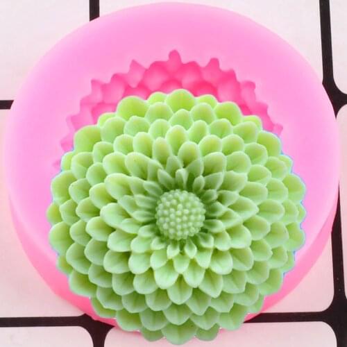 Chrysanthemum Silicone Molds Flower Cupcake Topper Fondant Cake Decorating Tools Soap Resin Clay Candy Chocolate Gumpaste Moulds