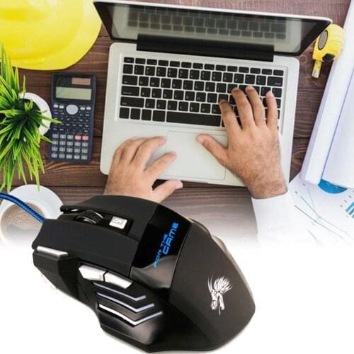 7 Buttons Gamer Computer Mice Adjustable USB LED Optical Gamer Mouse 5500DPI Wired Gaming Mouse For Universal Mouse For Gaming
