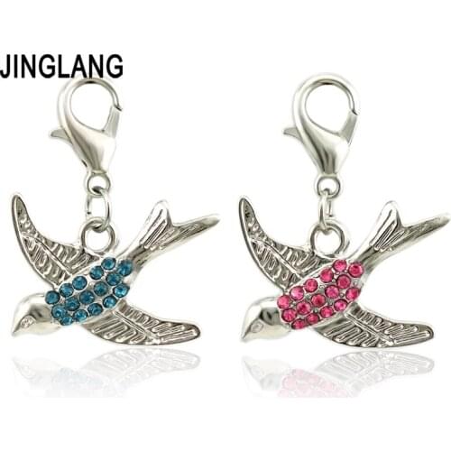 JINGLANG Cute Enamel Bird Pendant Jewelry Accessories Trendy Bird Pendant Cartoon Charms For Necklace Bracelet Earrings 50 pcs