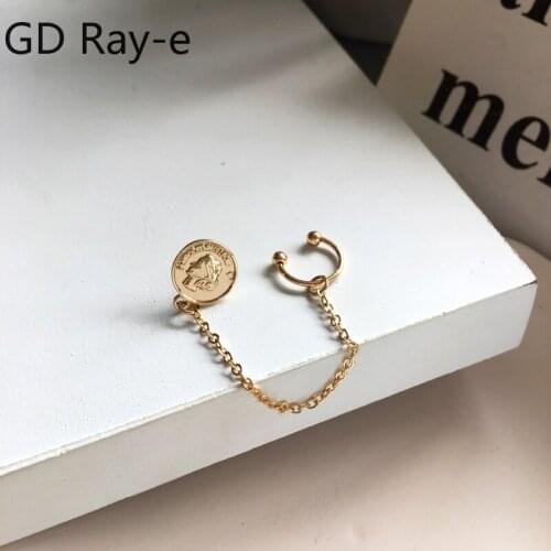 Retro European American Metal Style Ear Cuff Ancients Head Portrait Earrings Hip Hop Fashion Ear stud Women Earbone Clip1157Y1