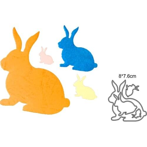 Rabbit Metal Cutting Dies Stencil Scrapbooking DIY Album Stamp Paper Card Embossing Decor Craft
