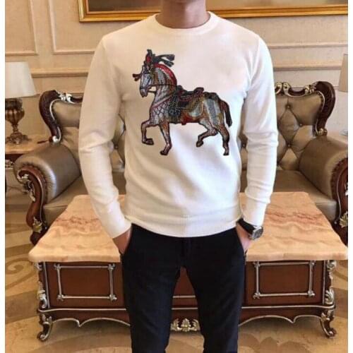 Mens Diamond stone sweater Men Hip Hop Male Japanese Streetwear Oversized sweaters Men