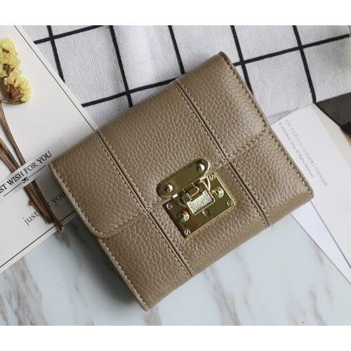 2019 New Brand Fashion Leather Women Girls Short Wallet Coin Purse Organizer Pocket Small Credit Card Holder genuine leat