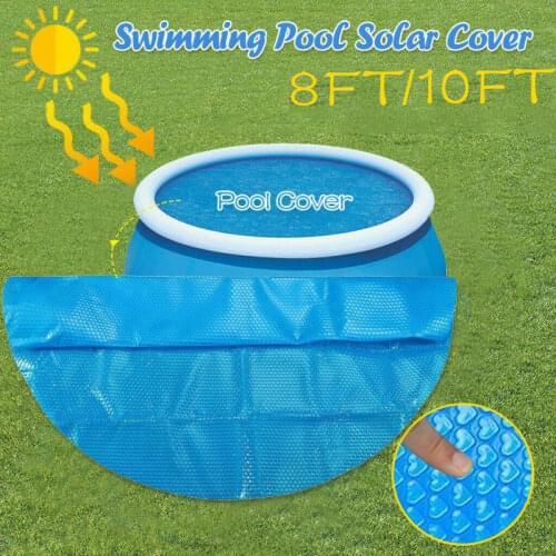 New Swimming Pool Cover Dust Rainproof Pool Cover Blue Round Tarpaulin Durable For Family Garden Pools Swimming Pool Accessories