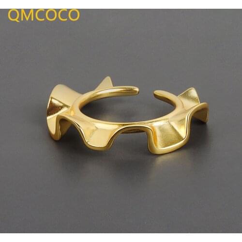 Korean Originality Design Simple Trendy Irregular Wavy Opening Adjustable Ring Women Party Jewelry Decoration Gifts