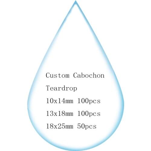Reidgaller Teardrop Cabochon Custom photo size 10x14mm 13x18mm 18x25mm diy jewelry findings (please send digital file)