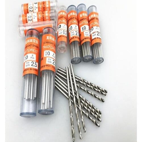 10pcs W4241 Twist Fine Drill Straight Shank Drill Micro Straight Shank Wood Tools for Electric Drills Twist drill