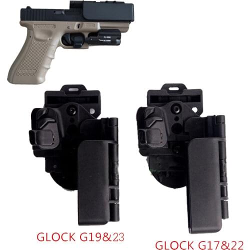New Tactical Gun Case Hunting Airsoft Glock Holster for Glock 17 22 19 34, Black Tan Right Hand Gun Pistol Holster Case