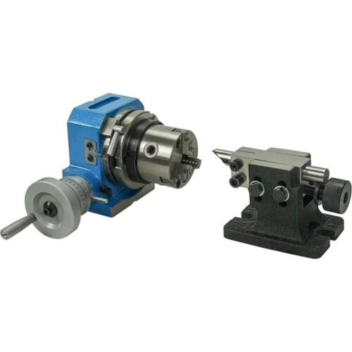 Universal 4th Axis Dividing Head 360 Degrees Precision Tailstock 3-Jaw Lathe Chuck 80MM 125MM Dividing Plates