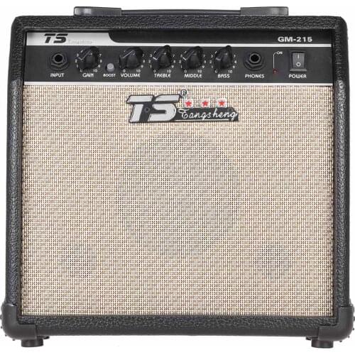 High Quality GM-215 15W Electric Guitar Amplifier Amp Distortion with 5" Speaker 3-Band EQ to Control Treble Middle and Bass