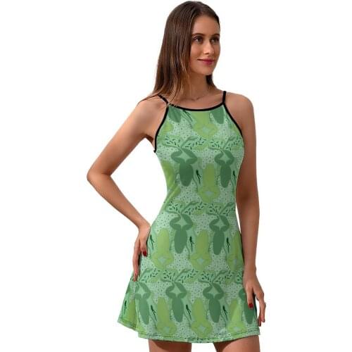 Frog Dress Suspender Polyester Teen Dresses Social Sale Cute Pattern One-Piece Dress