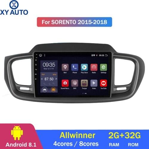 10.1 inch 2.5D IPS HD multi-touch screen Android8.1 2G RAM 32G ROM NAVI for Kia Sorento 2015-2018 with Bluetooth USB WIFI SWC