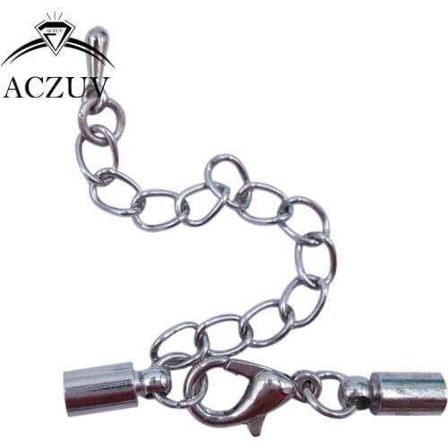 200pcs Rhodium Plated 2mm 3mm 4mm 5mm 6mm 7mm 8mm Leather Cord End Beads Set Necklace Bracelet Jewelry Making Findings CEC002